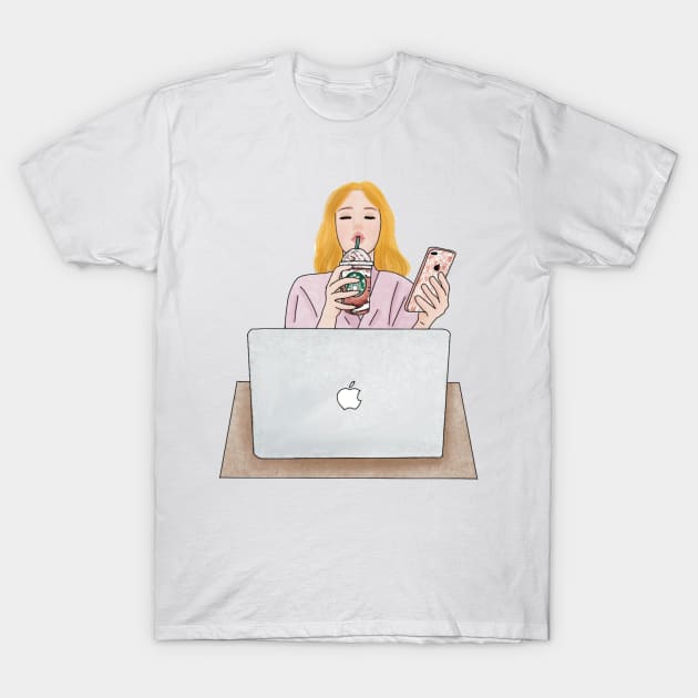 Working girl T-Shirt by piscoletters